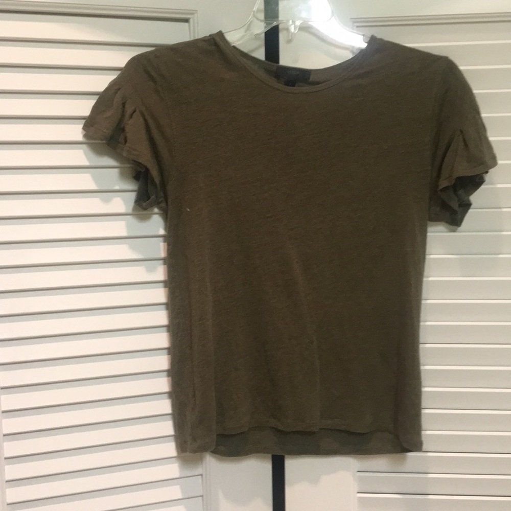 olive-colored linen Jcrew blouse